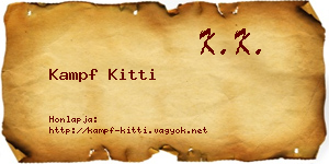 Kampf Kitti névjegykártya